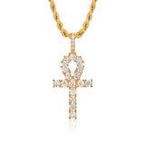 Gold Iced Ankh Cross Pendant - VIRAGE London, 30002012010000