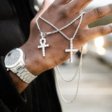 White Gold Iced Ankh Cross Pendant - VIRAGE London, 20002012030000