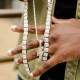 White Gold Iced Lightning Bolt Pendant - VIRAGE London, 20032802030300