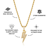 Gold Iced Lightning Bolt Pendant - USP's - VIRAGE London, 20032802010300