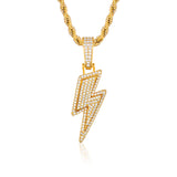Gold Iced Lightning Bolt Pendant - VIRAGE London, 20032802010300
