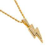 Gold Iced Lightning Bolt Pendant - VIRAGE London, 20032802010300