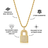 Gold Iced Padlock Pendant - USP's - VIRAGE London, 20032702010000