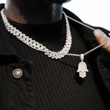White Gold Iced Prong Cuban Chain 14mm - VIRAGE London, 10020002031418