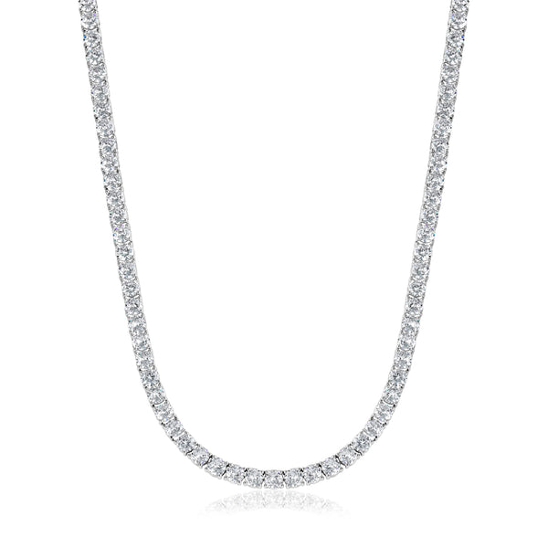 Iced Tennis Chain White Gold 5mm - VIRAGE London