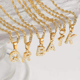 Icy Initial Necklace Gold - VIRAGE London