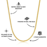 Micro Cuban Chain Gold 3mm - USP's - VIRAGE London, 10010001010318