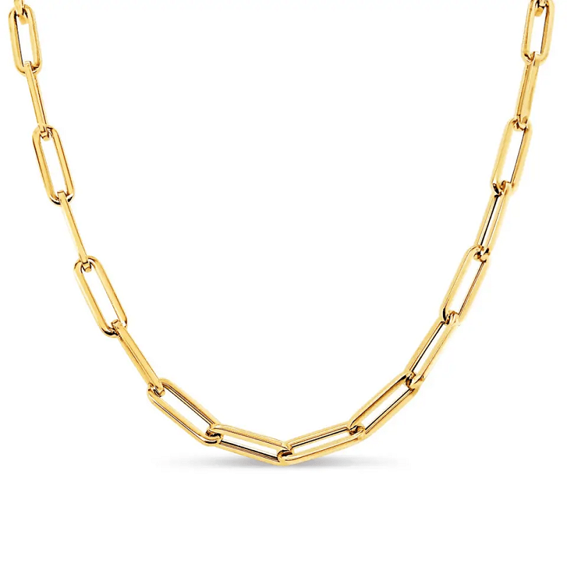 アクセサリー 18k Saudi Gold Paper Clip Necklace Women's Paperclip Necklace Gold | VIRAGE London