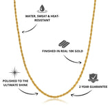 Rope Chain Gold 3mm - USP's - VIRAGE London, 10030001010318