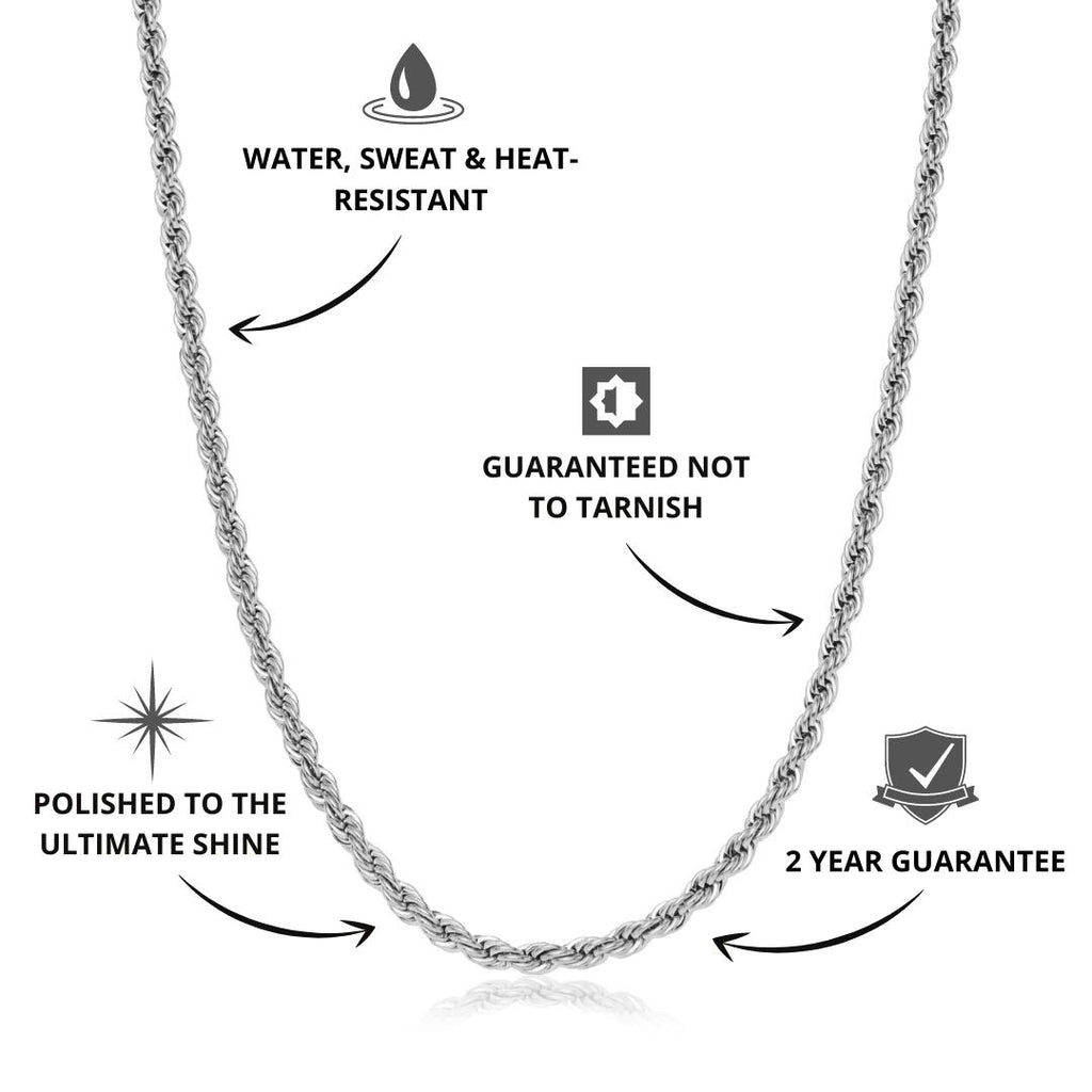 Men's Rope Chain Silver 5mm VIRAGE London - Main Image