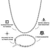 Silver Rope Chain & Bracelet Set 5mm - USP's - VIRAGE London, 70030001020525