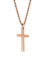 Rose Gold Cross Pendant Hanging - VIRAGE London