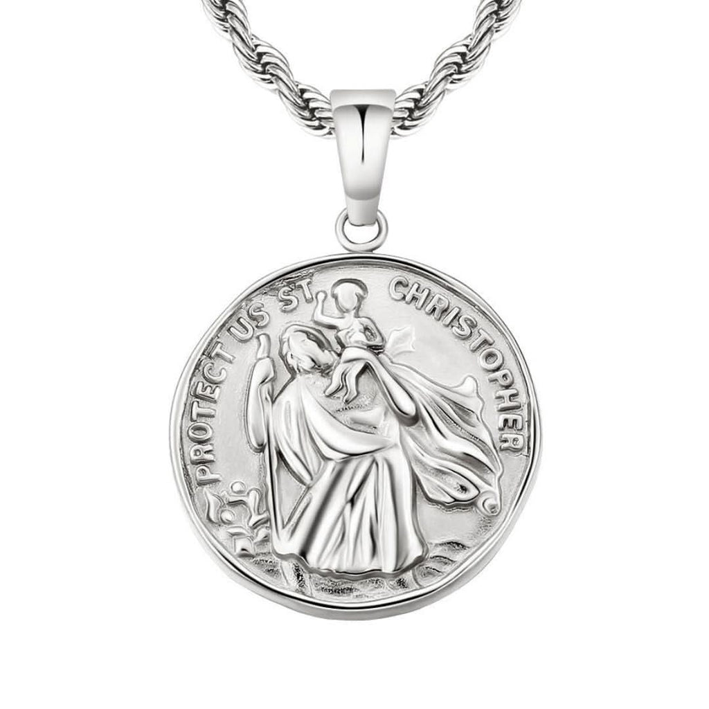 Zilveren Ketting Met Ronde Hanger En Holling In De Vorm Van Zilveren Ketting Met Ronde Hanger En Holling In De Vorm Van