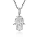 White Gold Iced Hamsa Pendant - VIRAGE London, 20033002030000