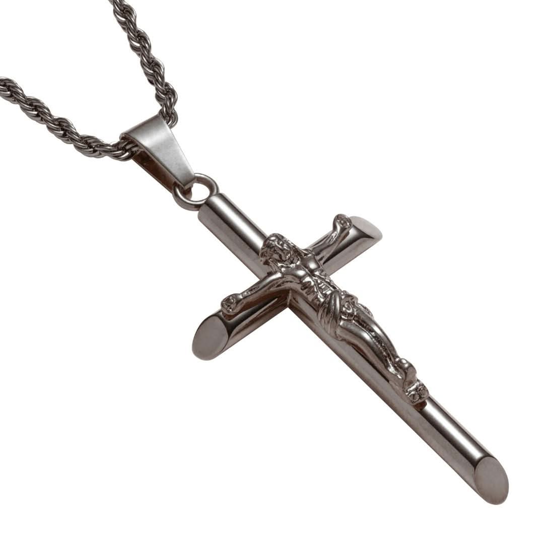 Crucifix Pendant Gun Metal | Men's Crucifix Necklace | VIRAGE London