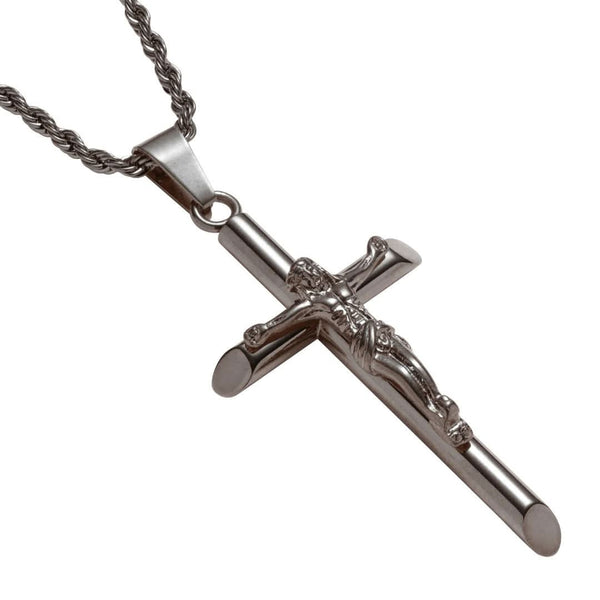 Crucifix Pendant Gun Metal | Men's Crucifix Necklace | VIRAGE London