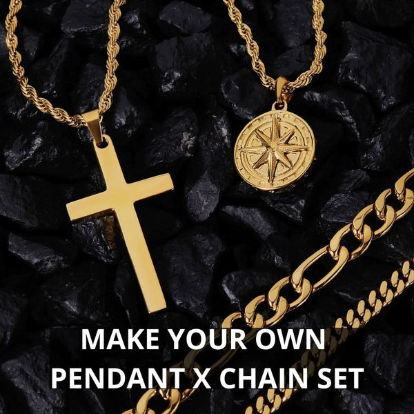 Men's Make Your Own Pendant x Chain Set | Gold | VIRAGE London Men's Make Your Own Pendant x Chain Set | Gold | VIRAGE London