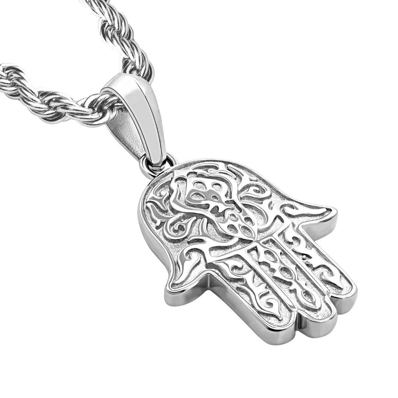 Stainless steel hotsell hamsa necklace