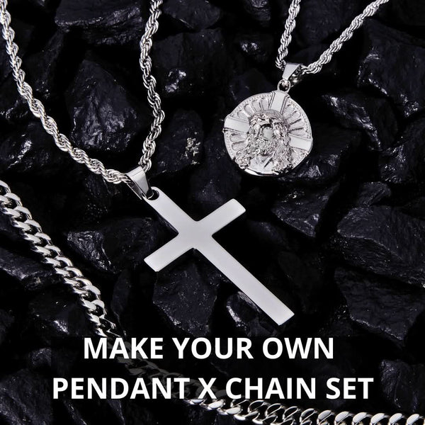 Men's Make Your Own Pendant x Chain Set | Silver | VIRAGE London