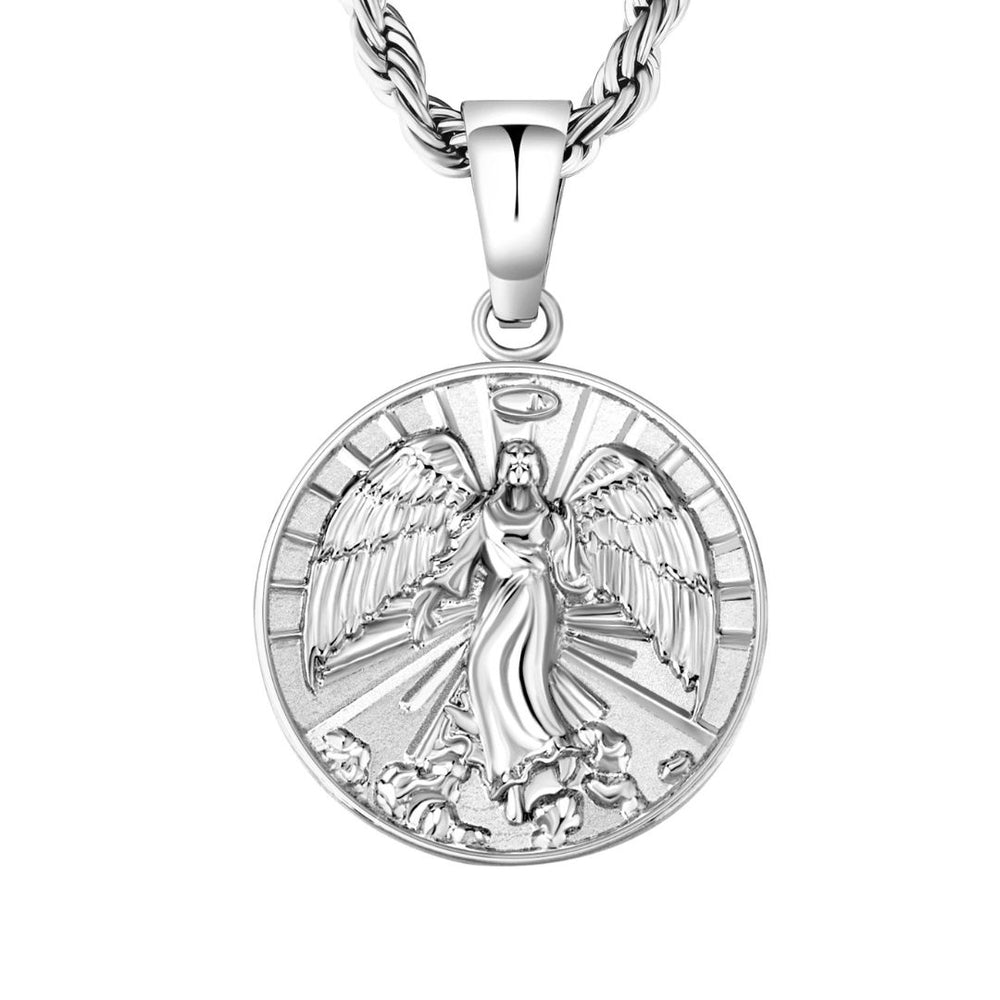 Sterling silver angel pendant necklace deals