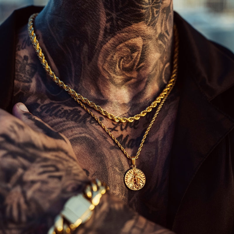 Men's Gold Angel Pendant VIRAGE London