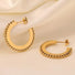 Beaded Hoop Earrings Gold - VIRAGE London