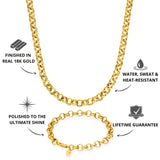 Gold Belcher Chain & Bracelet Set 8mm - USP's - VIRAGE London, 70100001010825