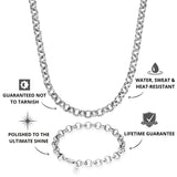 Silver Belcher Chain & Bracelet Set 8mm - USP's - VIRAGE London, 70100001020525