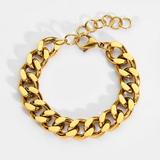 Chunky Cuban Link Chain Bracelet Gold - VIRAGE London