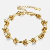 Chunky Knot Link Chain Bracelet Gold - VIRAGE London