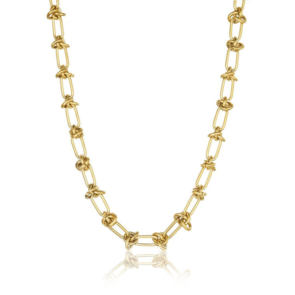 Chunky Knot Link Chain Necklace Gold - VIRAGE London