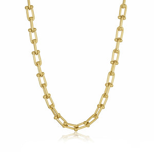 Chunky U Link Chain Necklace Gold - VIRAGE London