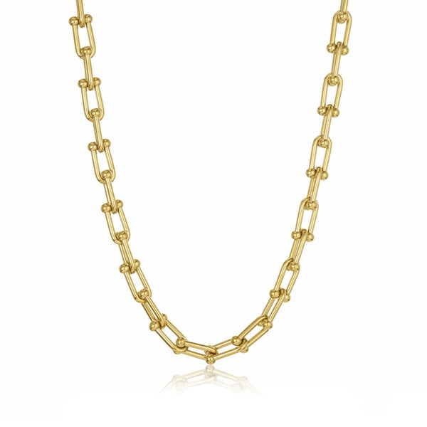 Chunky U Link Chain Necklace Gold - VIRAGE London