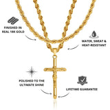 Gold Crucifix Pendant & Rope Chain Set - USP's - VIRAGE London, 101