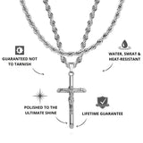 Silver Crucifix Pendant & Rope Chain Set - USP's - VIRAGE London, 11