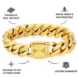 Gold Cuban Bracelet 14mm - USPs - VIRAGE London, 40010001011407