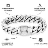 Silver Cuban Bracelet 14mm - USPs - VIRAGE London, 40010001021407