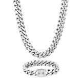 Silver Cuban Set Silver 14mm - VIRAGE London