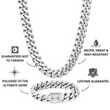 Silver Cuban Set Silver 14mm - VIRAGE London - USPs, 70010001021425