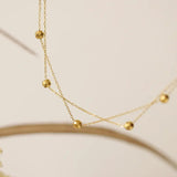 Double Hexagonal Beaded Necklace Gold - VIRAGE London