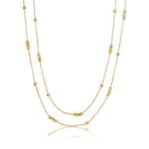 Double Beaded Necklace Gold - VIRAGE London