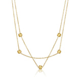 Double Hexagonal Beaded Necklace Gold - VIRAGE London