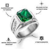 Silver Emerald Statement Ring - USPs - VIRAGE London