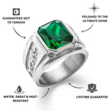 Silver Emerald Statement Ring - USPs - VIRAGE London, 5061034732355