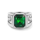 Silver Emerald Statement Ring - VIRAGE London
