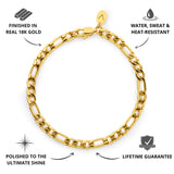 Gold Figaro Bracelet 5mm - USP's - VIRAGE London, 40040001010507