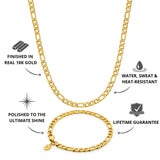 Gold Figaro Chain & Bracelet Set 5mm - USP's - VIRAGE London, 70040001010525