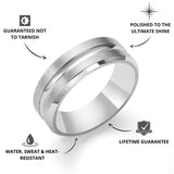 Silver Flat Grooved Ring - USPs - VIRAGE London, 5061034732041