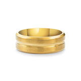 Gold Flat Grooved Ring - VIRAGE London
