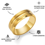 Gold Flat Grooved Ring - USPs - VIRAGE London